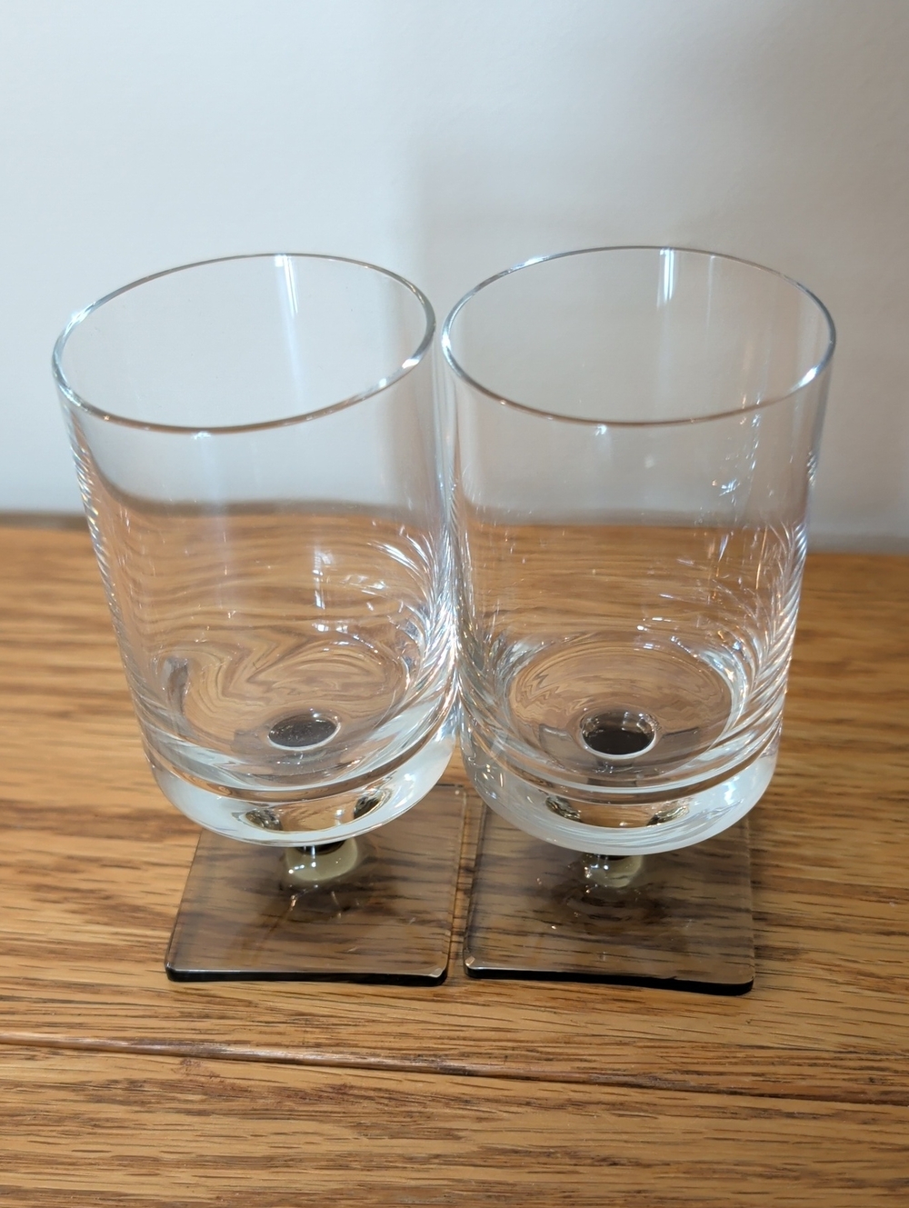 Vtg Rosenthal Berlin Linear Smoke Red Wine Glasses - Set of 2 MCM